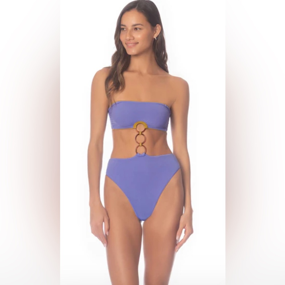 Maaji Olive and Lavender One Piece Swimsuit - Picture 3 of 9